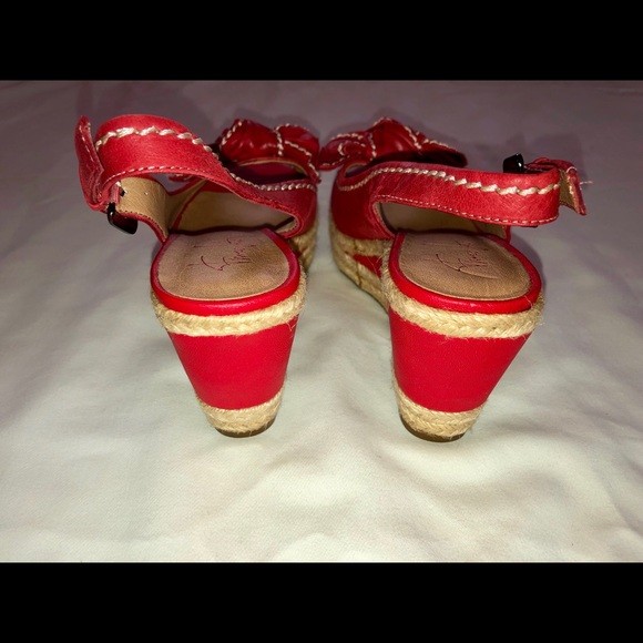 Franco Sarto Olympia Wedge Sandal Red/Orange - Picture 3 of 6